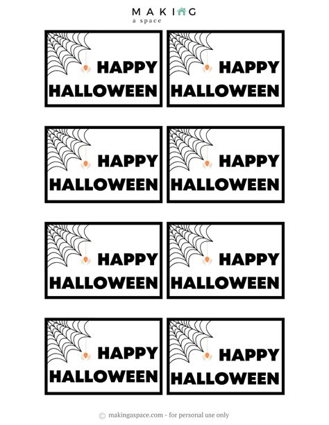 free printable halloween tags black and white|free happy halloween gift tags.